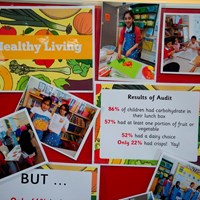 Eco-Schools celebration 16 Display board with posters about healthy living