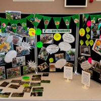 Eco-Schools celebration 20 Display board by Shaftesbury Junior School about Eco Warriors