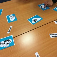 Rushey Mead 2 Activity cards being used by a child
