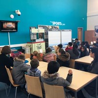 Rushey Mead 17 Classroom watching a video together